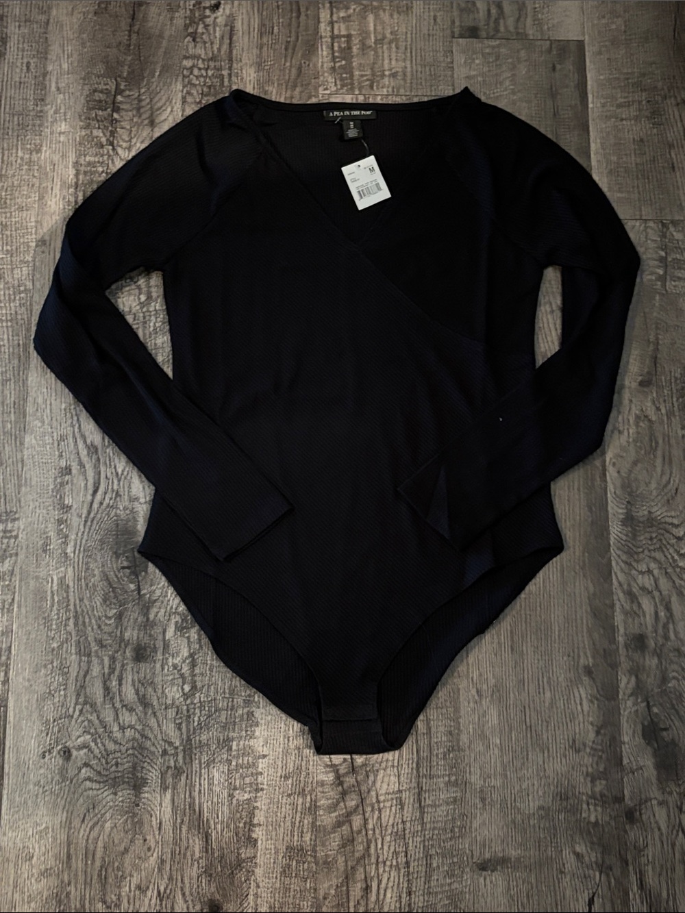 Pea in the Pod Maternity V-Neck Body Suit - Black - Size Medium